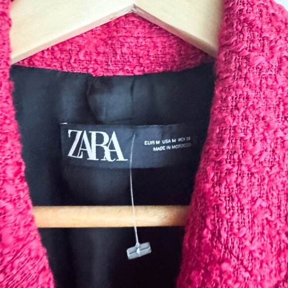 Zara Magenta Pink Double Breasted Classic Blazer M - Picture 4 of 5